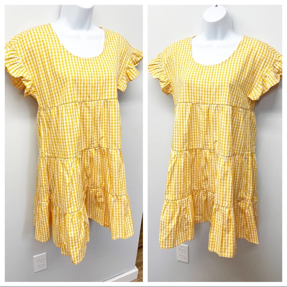 Romeo + Juliet Couture Gingham Mini Dress Medium - Picture 2 of 16